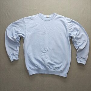 Sporty & Rich Sweatshirt Blank Women Med Pale Blue Crew Neck Soft Girl Cotton